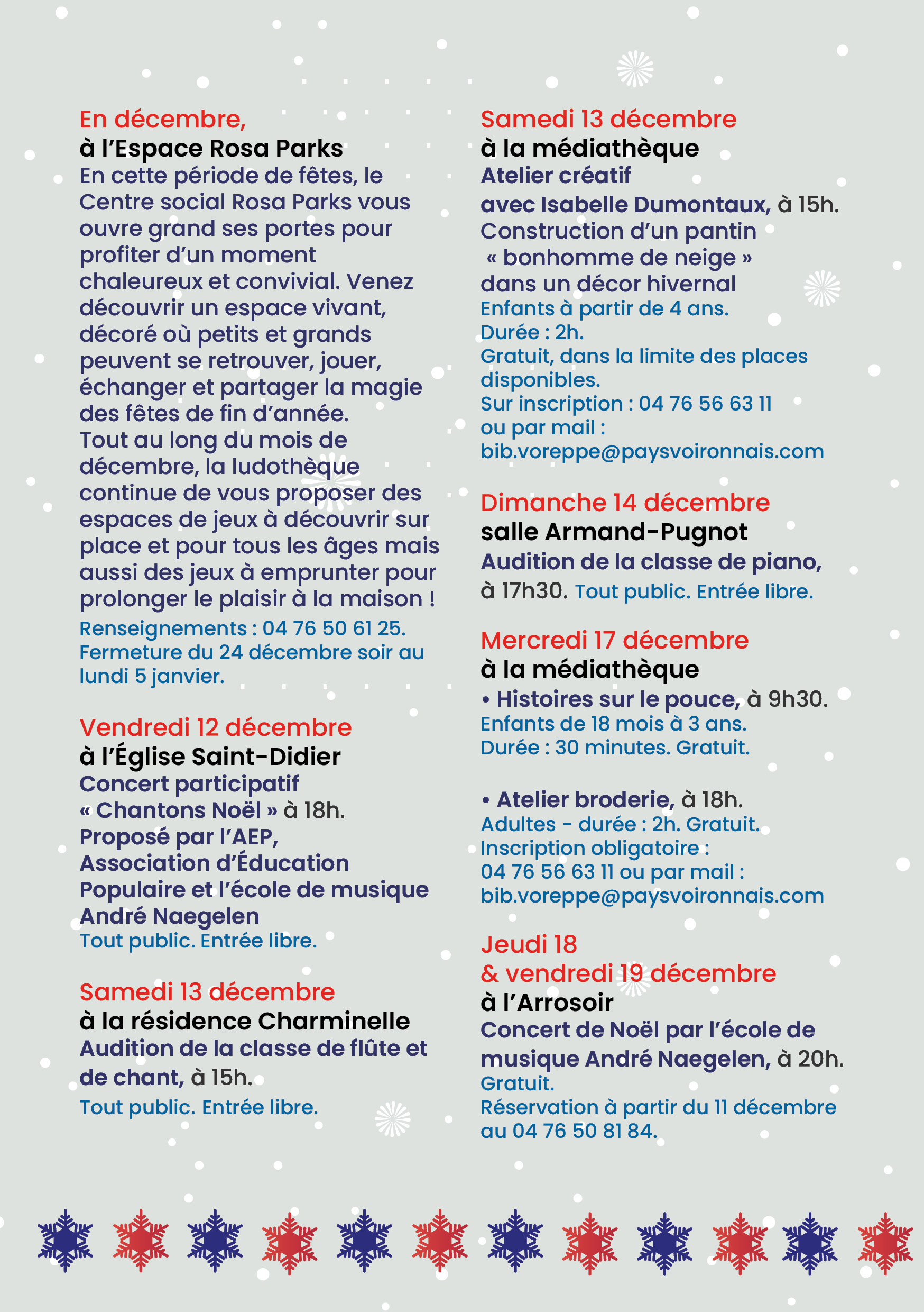 programme animations noël