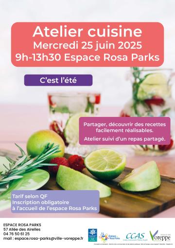 Affiche atelier cuisine