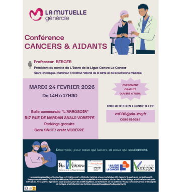 Affiche conférence cancers et aidants